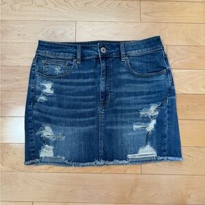 American Eagle Distressed Denim Mini Skirt